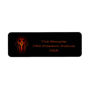 Celtic Hamsa Hand (Orange/röd) Returadress Etikett
