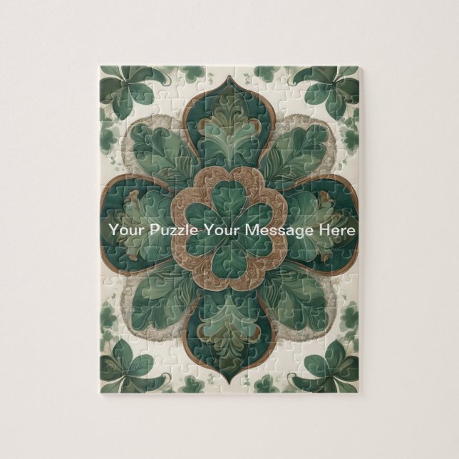 Celtic Harmony: Shamrock Mandala Pussel (Vertikal)