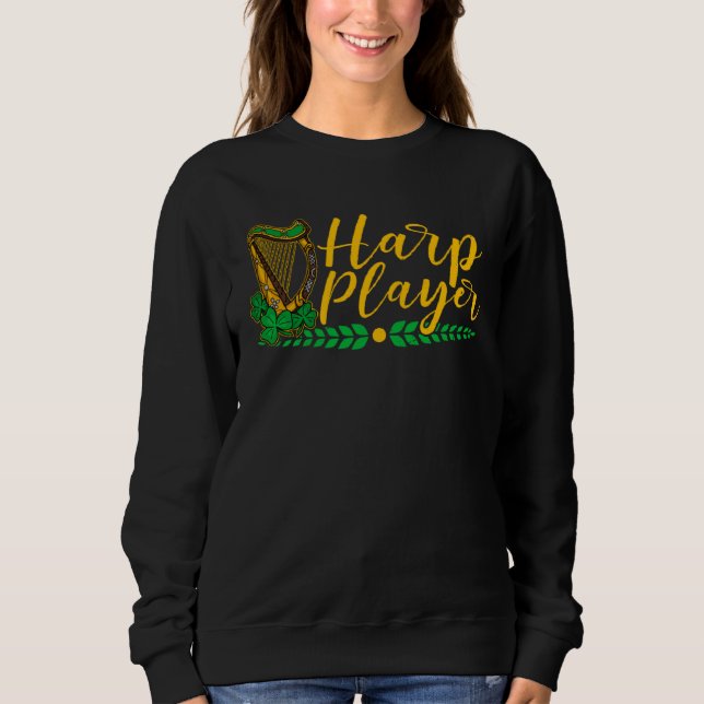 Celtic Harp Instrument Plucked String Harpist Musi T Shirt (Framsida)