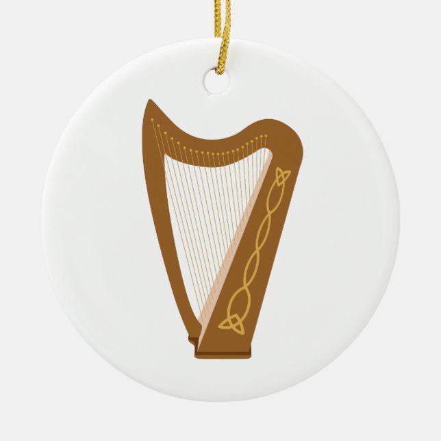 Celtic Harp Julgransprydnad Keramik (Framsidan)