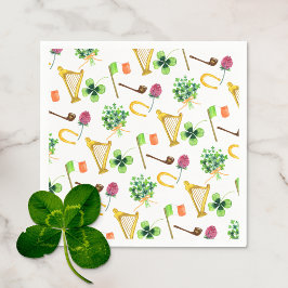 Celtic Harp St. Patrick's Day Mönster Pappersservett