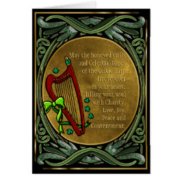 Celtic Harp, Vines för Grönt med enkeltrådigt garn Hälsningskort