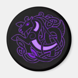 Celtic hästfnurra - lila + Svart Magnet
