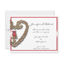 Celtic Heart med en Röd ros Spara datum