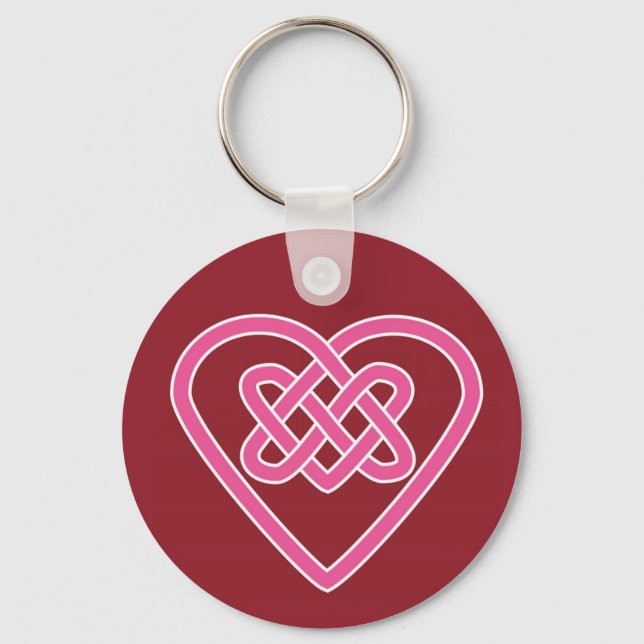 Celtic Heart Red Keychain Nyckelring (Framsida)