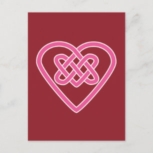 Celtic Heart-vykort - Röd bakgrund Vykort