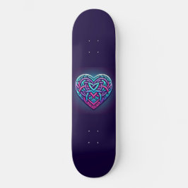 Celtic Heart w/ Mörk blått Mini Skateboard Bräda 18,5 Cm