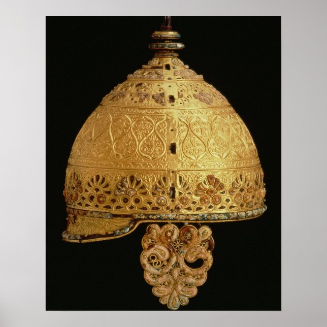 Celtic helmet hittades vid Agris, Charante, 4:e ce Poster (Framsidan)