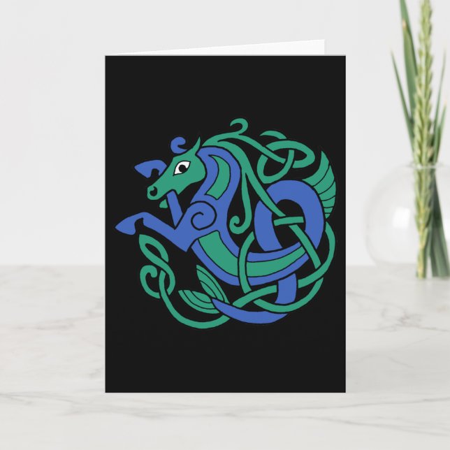 Celtic Hippocampus Sea-Häst Kort (Framsida)