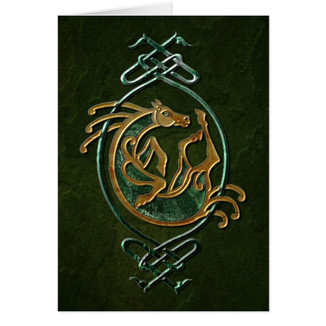 Celtic Horse Knotwork - Stone Hälsningskort (Framsidan)