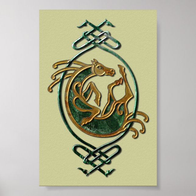 Celtic Horse Knotwork - Stone Poster (Framsidan)