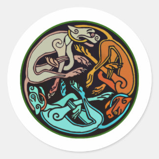 Celtic Hundar Runt Klistermärke