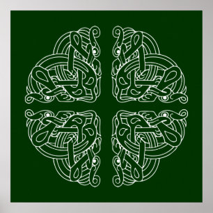 Celtic hundMandaladesign Poster