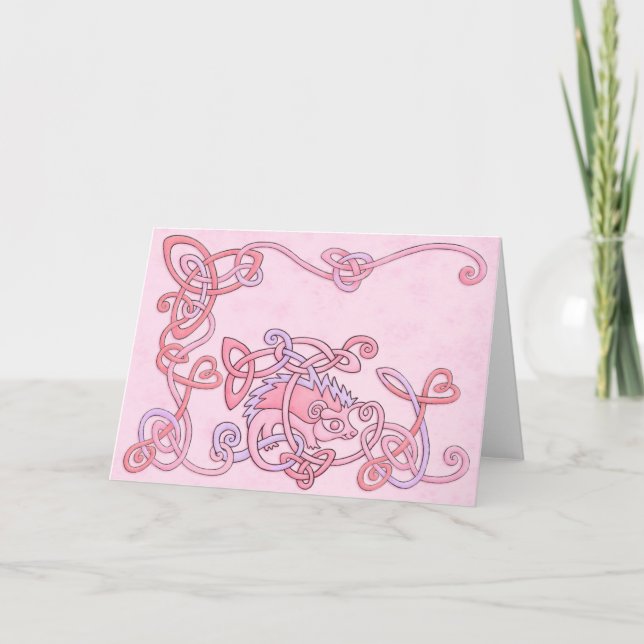 Celtic igelkotthälsningkort kort (Framsida)