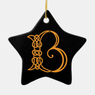 Celtic Initial B Julgransprydnad Keramik