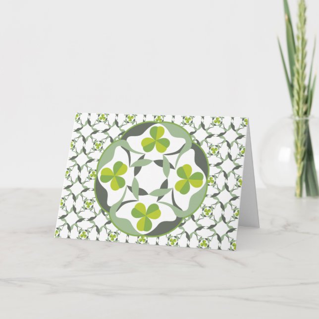 Celtic Inspired Shamrock Mönster St. Patrick's Day Kort (Framsida)