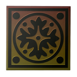 Celtic Inspired Tile # 1 i brons- och grönt-toner Kakelplatta