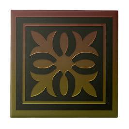 Celtic Inspired Tile # 2 i brons- och grönt-toner Kakelplatta