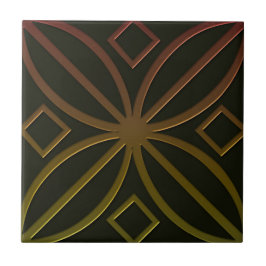 Celtic Inspired Tile # 4 i brons- och grönt-toner Kakelplatta