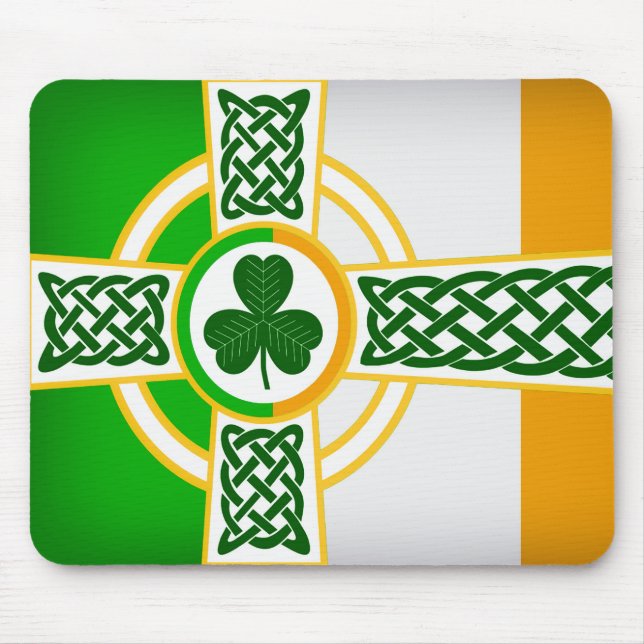 Celtic Irish Flagga Design for Mouse pad Musmatta (Framsidan)