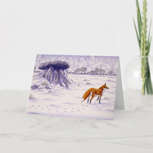 Celtic Irish jul Card Haroldstown Dolmen Helgkort (Framsida)