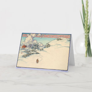 Celtic Irish jul Card Winter Rabbit Helgkort