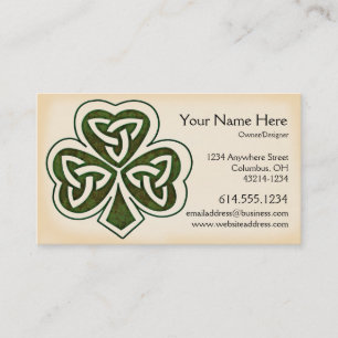 Celtic irländsk visitkort för Shamrockdesign 1