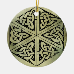 celtic irländska sakrala symboler julgransprydnad keramik