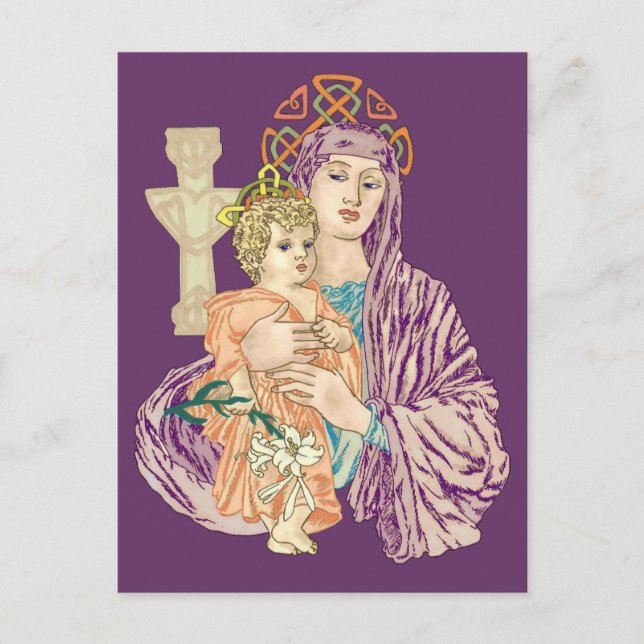 Celtic jul Madonna Helg Vykort (Framsida)