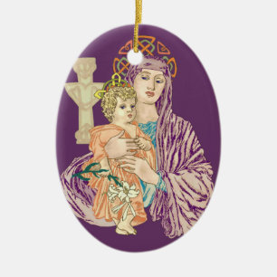 Celtic jul Madonna Julgransprydnad Keramik