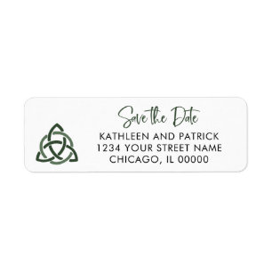 Celtic Kärlek Knot Romantic Bröllop spara datum Returadress Etikett