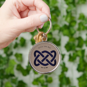 Celtic Kärlek Knot Symbol Simple Personlig Rund Silverfärgad Nyckelring