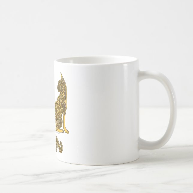 celtic katter 6 brons guld kaffemugg (Höger)