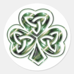 Celtic klistermärkear 2 för Shamrockdesign 2 Runt Klistermärke