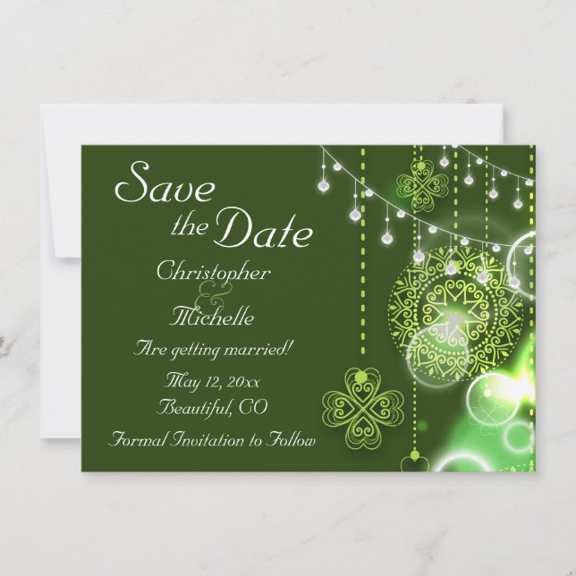 Celtic Klöver Irish Save Date Bröllop Inbjudningar (Framsida)