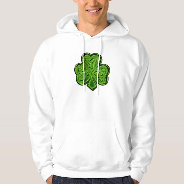 CELTIC KLÖVER SHAMROCK Irish-stil Hoodie (Framsida)