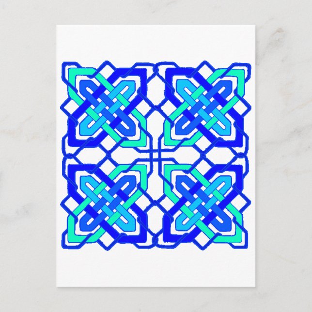 Celtic Knot 3 Blue Vykort (Framsida)