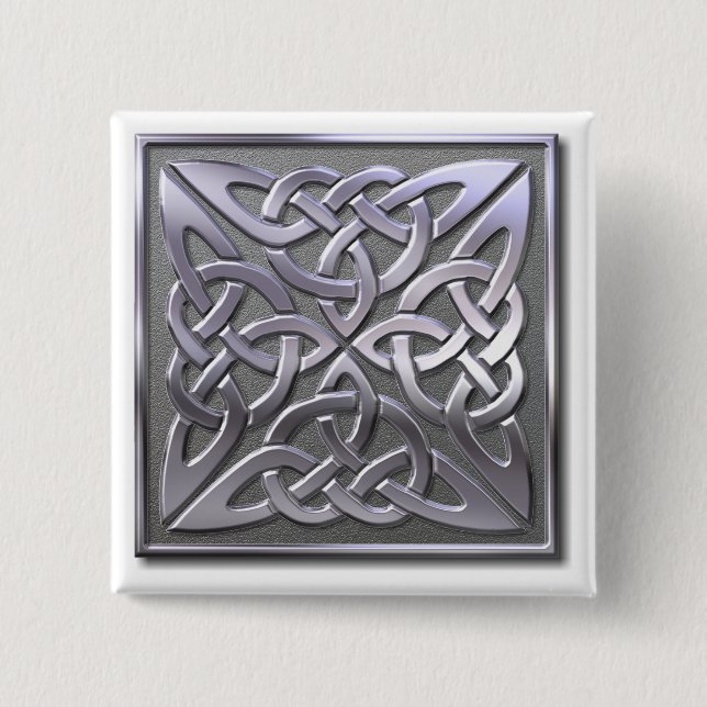Celtic Knot 4 square-silver Knapp (Framsida)