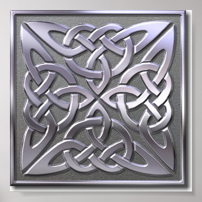Celtic Knot 4 square-silver Poster (Framsidan)