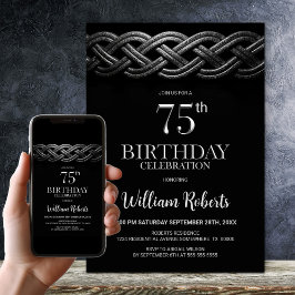 Celtic Knot 75:e Födelsedagsfest Inbjudningar