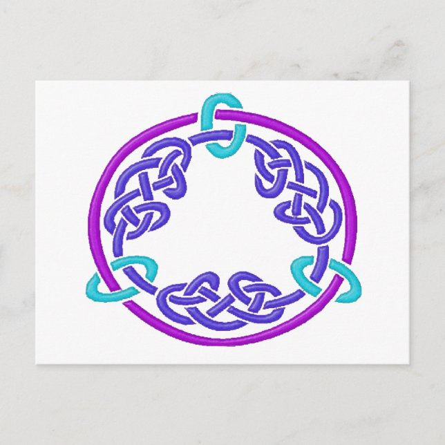 Celtic Knot 7 Lila Vykort (Framsida)