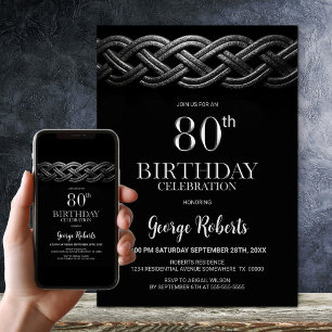 Celtic Knot 80:e Födelsedagsfesten Inbjudningar