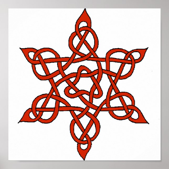 Celtic Knot 9 Red Poster (Framsidan)