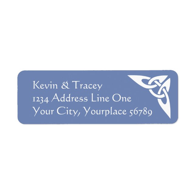 Celtic Knot Address Label - Cornblomma Returadress Etikett (Framsidan)