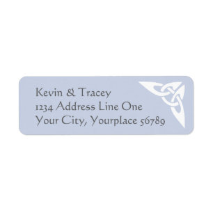 Celtic Knot Address Label - light blue Returadress Etikett