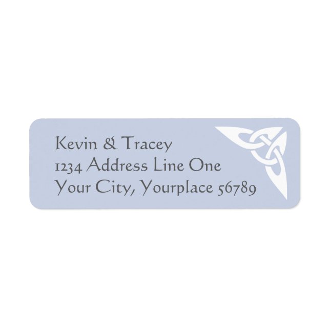 Celtic Knot Address Label - light blue Returadress Etikett (Framsidan)