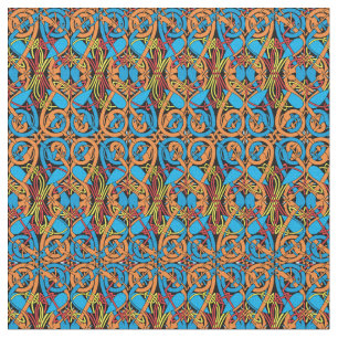 Celtic Knot Animals Lindisfarne Mönster Tyg