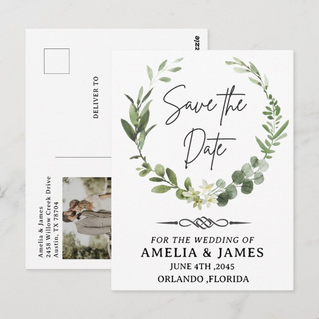 Celtic Knot Arrow Wedding Save the Date Postcard Vykort (Fram/baksida)