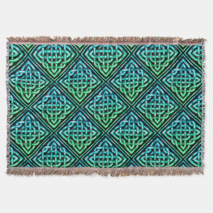 Celtic Knot - Blankett med blå Grönt Filt