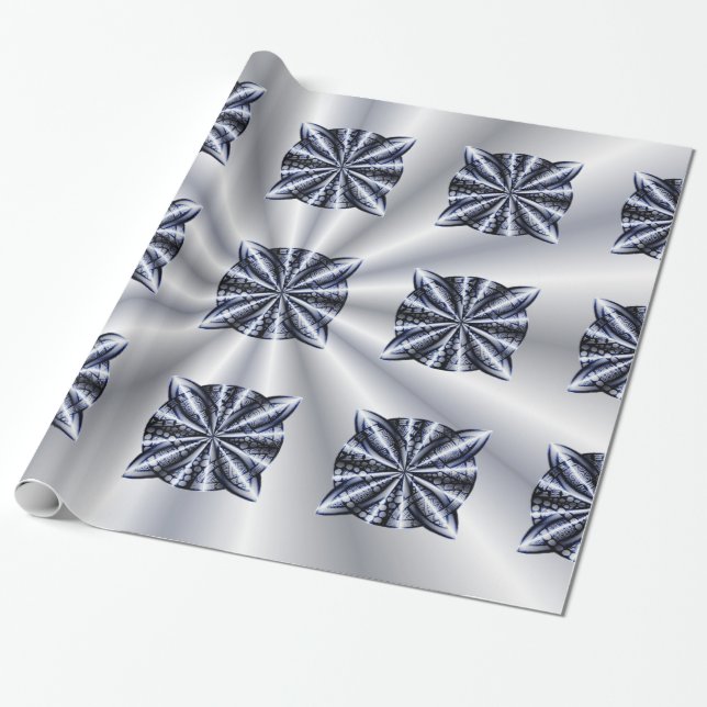 Celtic Knot Blue Metallic Presentpapper (Utrullad)